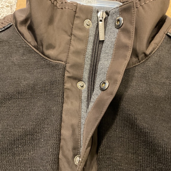 Men’s Bugatti 1/4 Zip Sweater, Chocolate Brown, Elbow and Shoulder Patches, XL - Picture 12 of 12